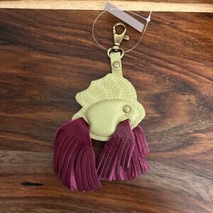 Portland Leather Betta Fish Purse Charm FAST SHIP ORCHID